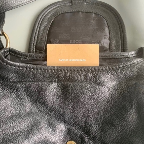NWT Michael Kors Black Leather Shoulder Tote - Picture 7 of 9